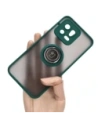 Etui z uchwytem na palec Bizon Case Hybrid Ring do Xiaomi 13 przydymione z ciemnozieloną ramką