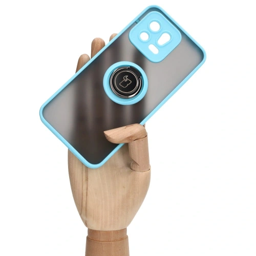 Kup Etui z uchwytem na palec Bizon Case Hybrid Ring do Xiaomi 13 przydymione z jasnoniebieską ramką - BIZ1971 - {ean13} - Sklep Home Screen