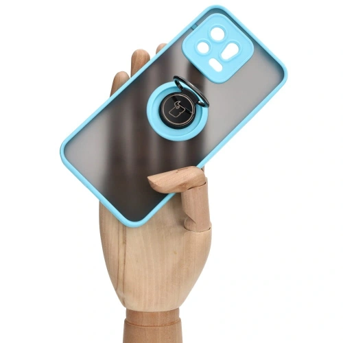 Kup Etui z uchwytem na palec Bizon Case Hybrid Ring do Xiaomi 13 przydymione z jasnoniebieską ramką - BIZ1971 - {ean13} - Sklep Home Screen