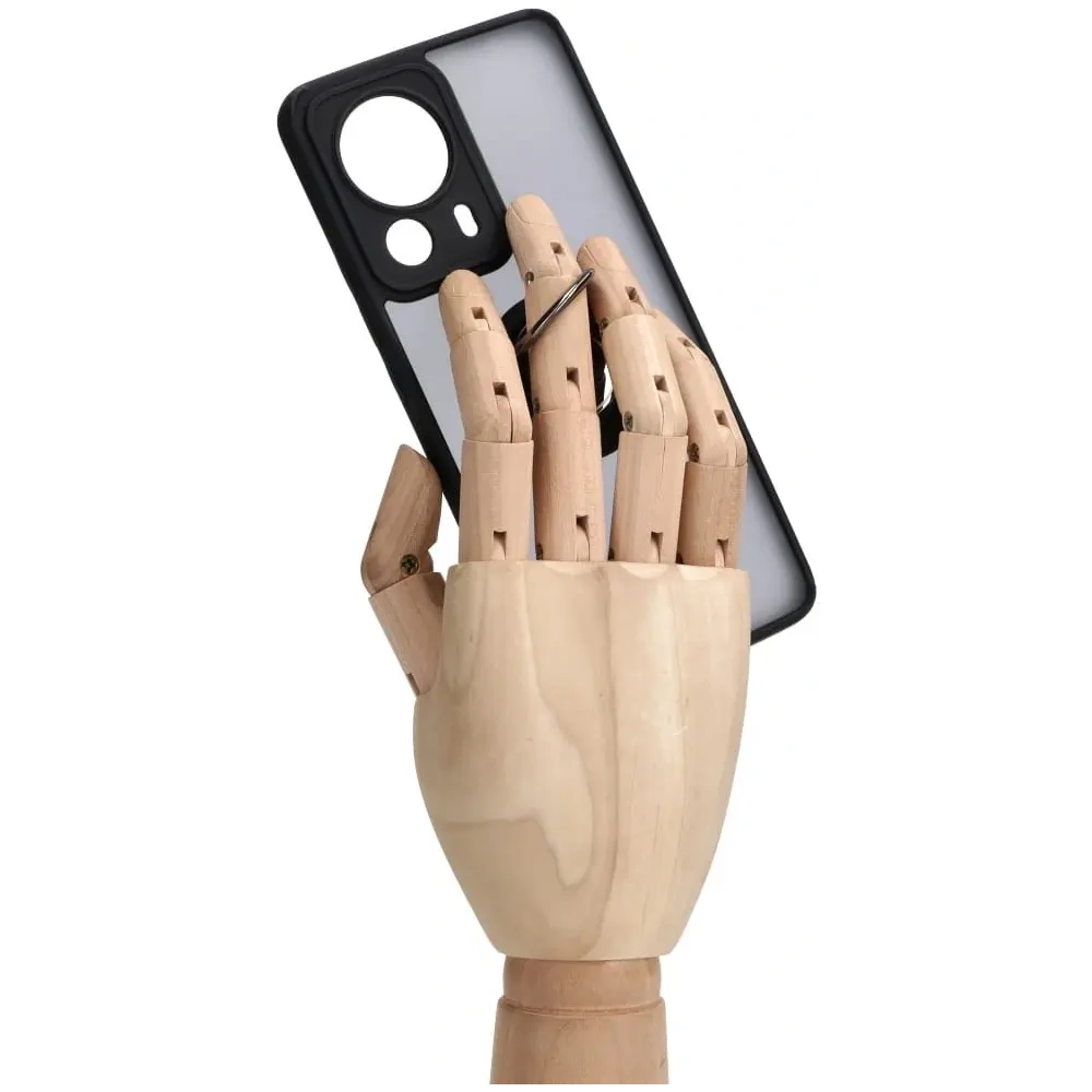 Etui z uchwytem na palec Bizon Case Hybrid Ring do Xiaomi 13 Lite przydymione z czarną ramką