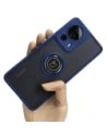 Bizon Case Hybrid Ring Xiaomi 13 Lite rauchig mit einem navyblauen Rahmen