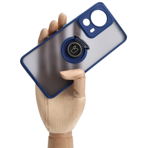Kup Etui s úchopem na prst Bizon Case Hybrid Ring pro Xiaomi 13 Lite kouřové s modrým rámečkem - BIZ1977 - {ean13} - Sklep Home Screen