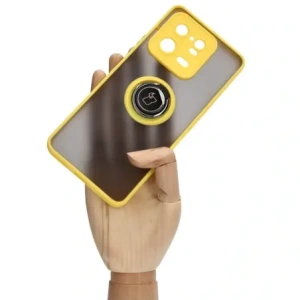Kup Etui z uchwytem na palec Bizon Case Hybrid Ring do Xiaomi 13 Pro przydymione z żółtą ramką - BIZ1982 - {ean13} - Sklep Home Screen