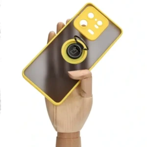 Kup Etui z uchwytem na palec Bizon Case Hybrid Ring do Xiaomi 13 Pro przydymione z żółtą ramką - BIZ1982 - {ean13} - Sklep Home Screen