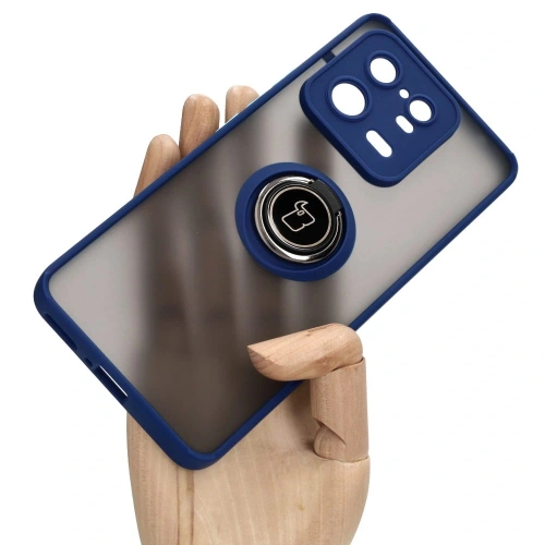 Kup Bizon Case Hybrid Ring Xiaomi 13 Pro fumuriu cu un cadru albastru închis - BIZ1983 - {ean13} - Sklep Home Screen