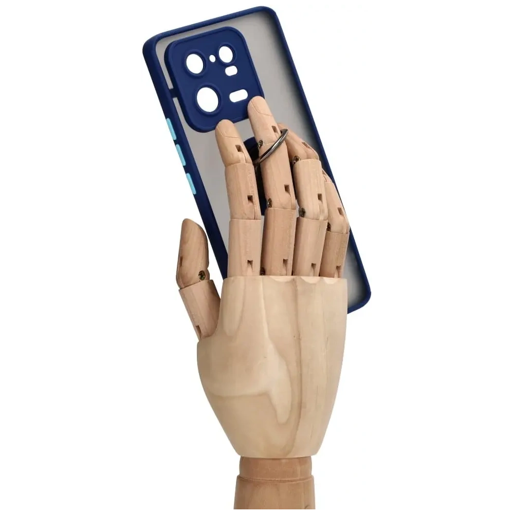 Etui z uchwytem na palec Bizon Case Hybrid Ring do Xiaomi 13 Pro przydymione z granatową ramką