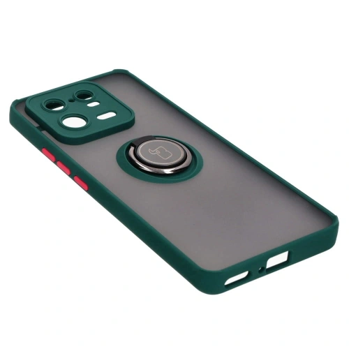Buy Bizon Case Hybrid Ring Xiaomi 13 Pro smoky with a dark green frame - BIZ1988 - {ean13} - Home Screen Store Europe