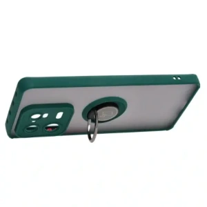 Bizon Case Hybrid Ring Xiaomi 13 Pro fumuriu cu un cadru verde închis