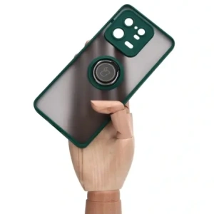 Kup Bizon Case Hybrid Ring Xiaomi 13 Pro rauchig mit einem dunkelgrünen Rahmen - BIZ1988 - {ean13} - Sklep Home Screen