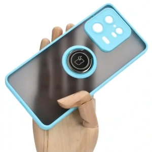 Kup Etui z uchwytem na palec Bizon Case Hybrid Ring do Xiaomi 13 Pro przydymione z jasnoniebieską ramką - BIZ1989 - {ean13} - Sklep Home Screen