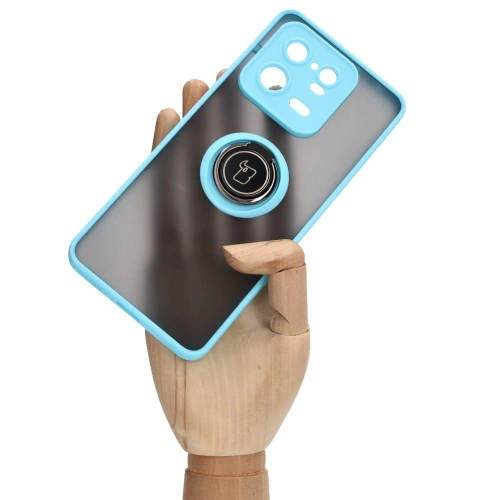 Kup Bizon Case Hybrid Ring Xiaomi 13 Pro rauchig mit einem hellblauen Rahmen - BIZ1989 - {ean13} - Sklep Home Screen