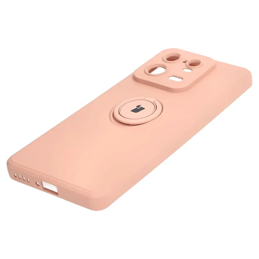 Etui Bizon Case Silicone Ring Sq do Xiaomi 13 Pro jasnoróżowe