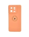Etui Bizon Case Silicone Ring Sq do Xiaomi 13 Pro pomarańczowe