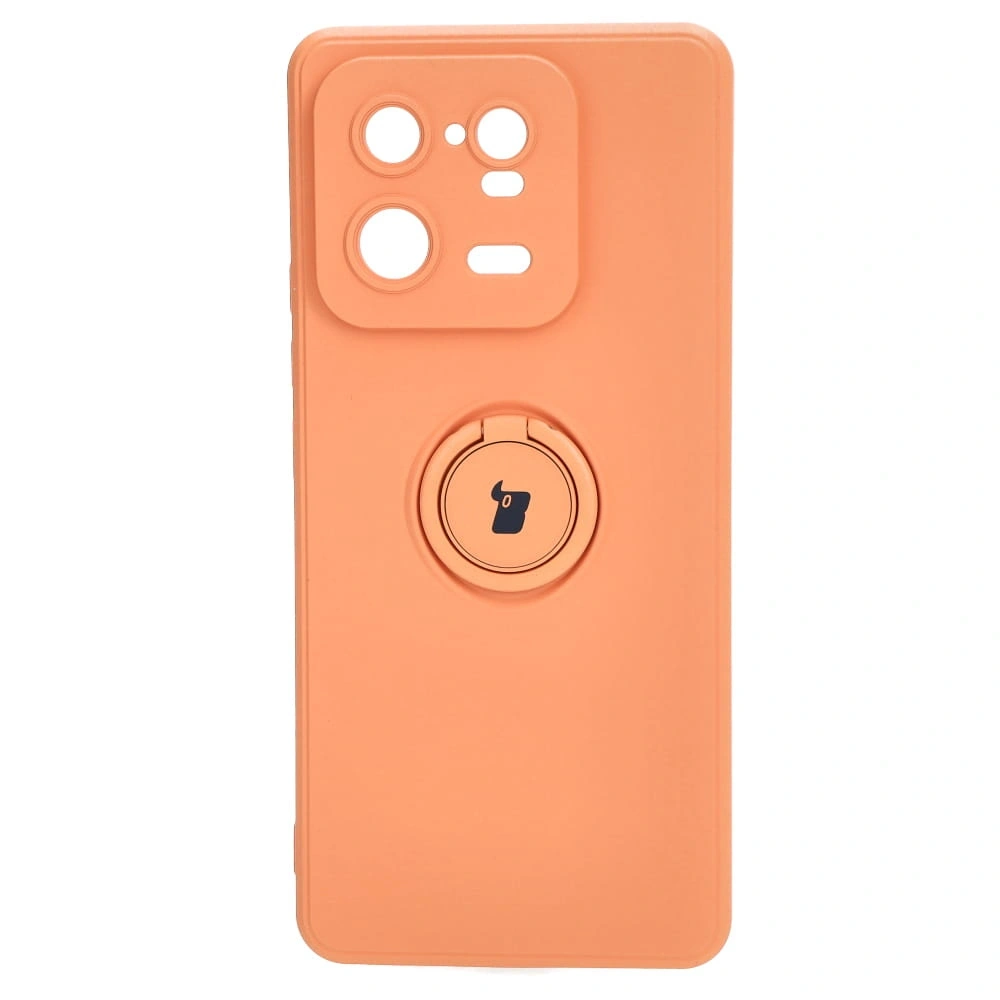 Etui Bizon Case Silicone Ring Sq do Xiaomi 13 Pro pomarańczowe