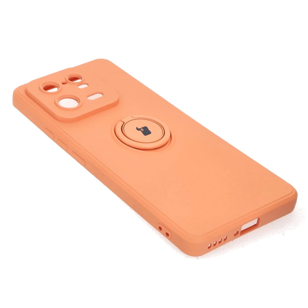 Etui Bizon Case Silicone Ring Sq do Xiaomi 13 Pro pomarańczowe