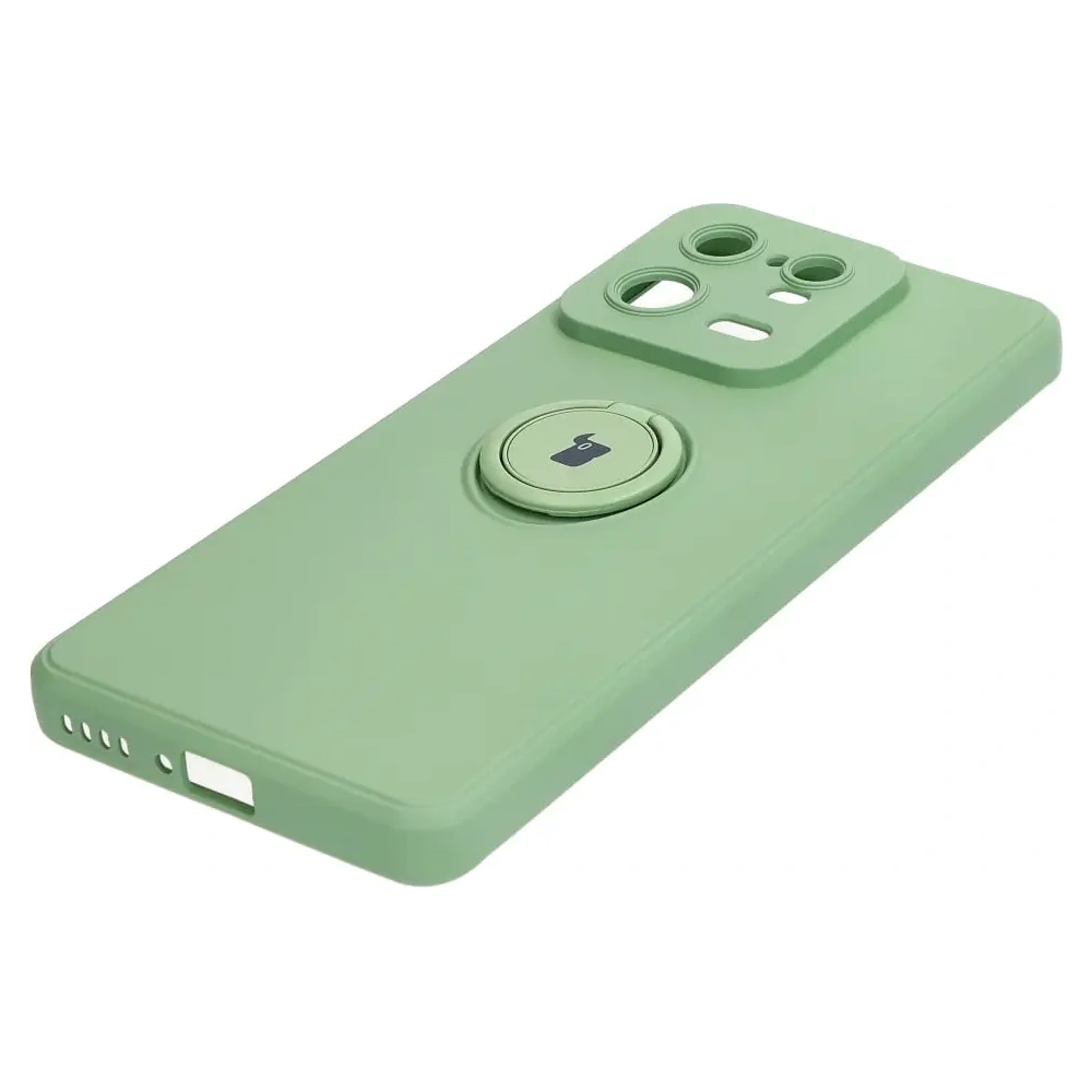 Etui Bizon Case Silicone Ring Sq do Xiaomi 13 Pro jasnozielone