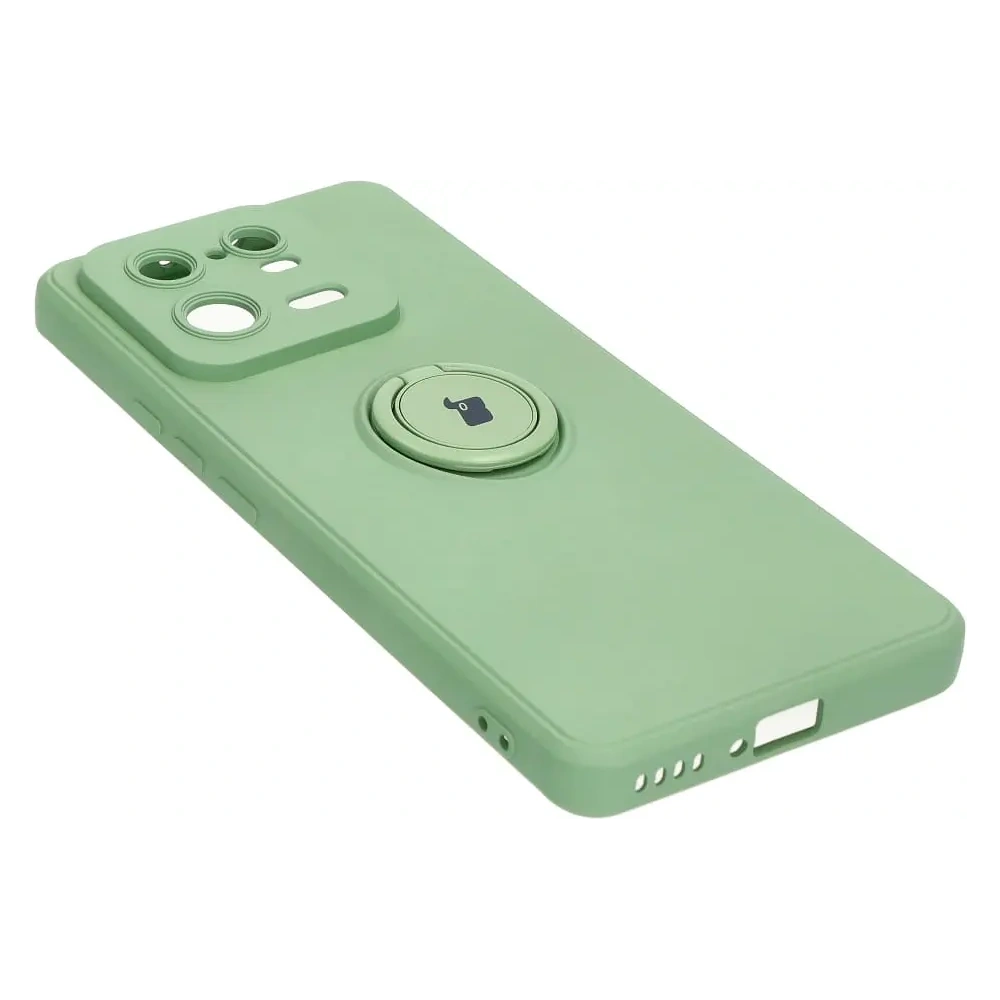 Etui Bizon Case Silicone Ring Sq do Xiaomi 13 Pro jasnozielone