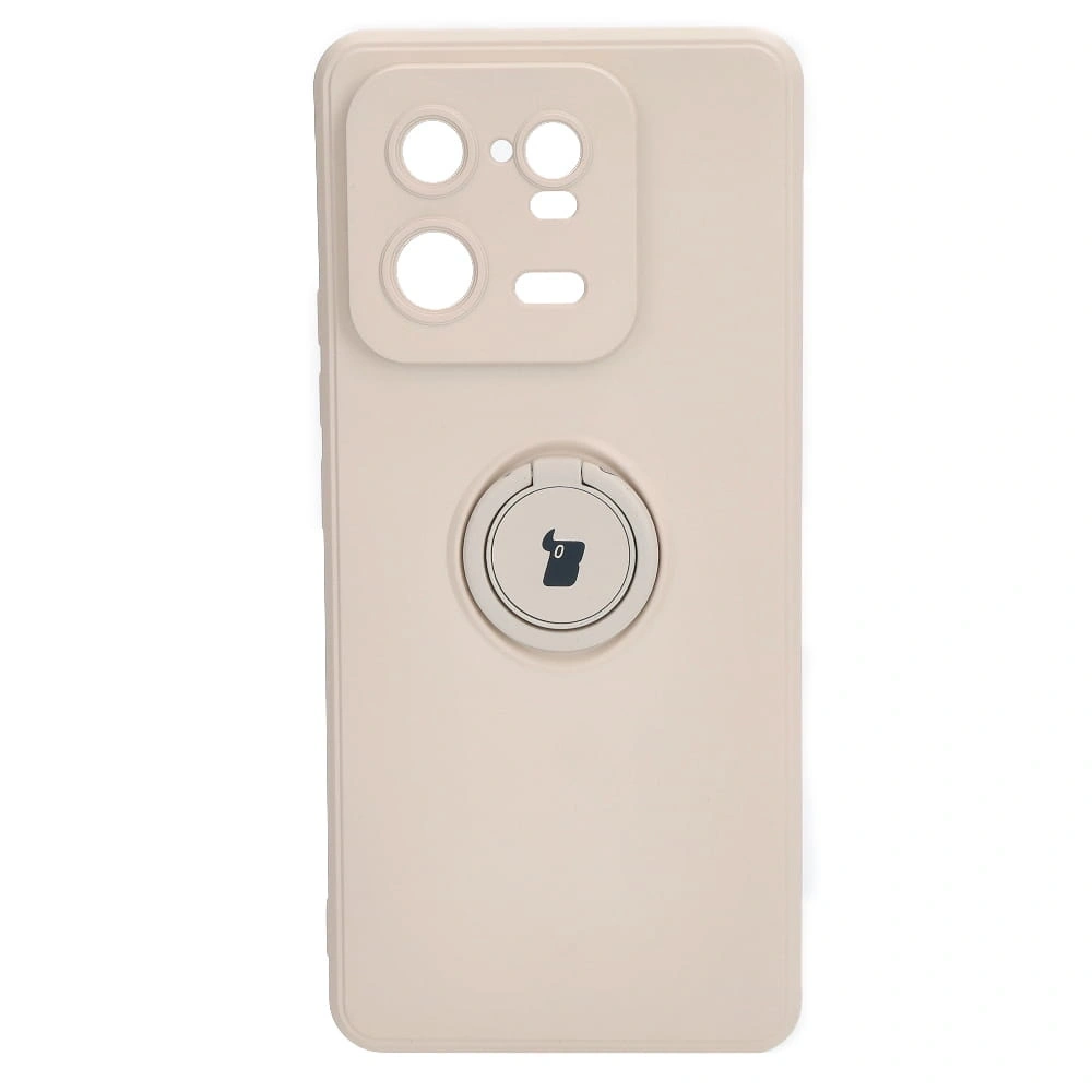 Etui Bizon Case Silicone Ring Sq do Xiaomi 13 Pro beżowe