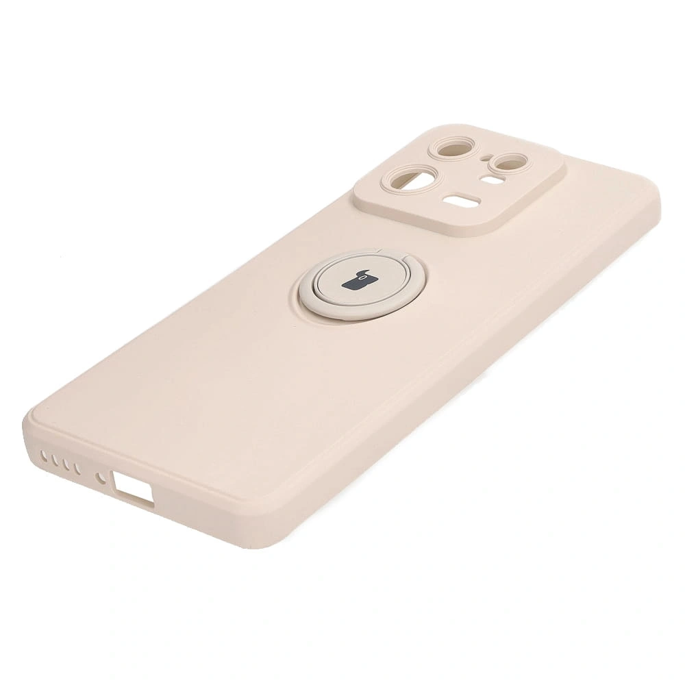 Etui Bizon Case Silicone Ring Sq do Xiaomi 13 Pro beżowe