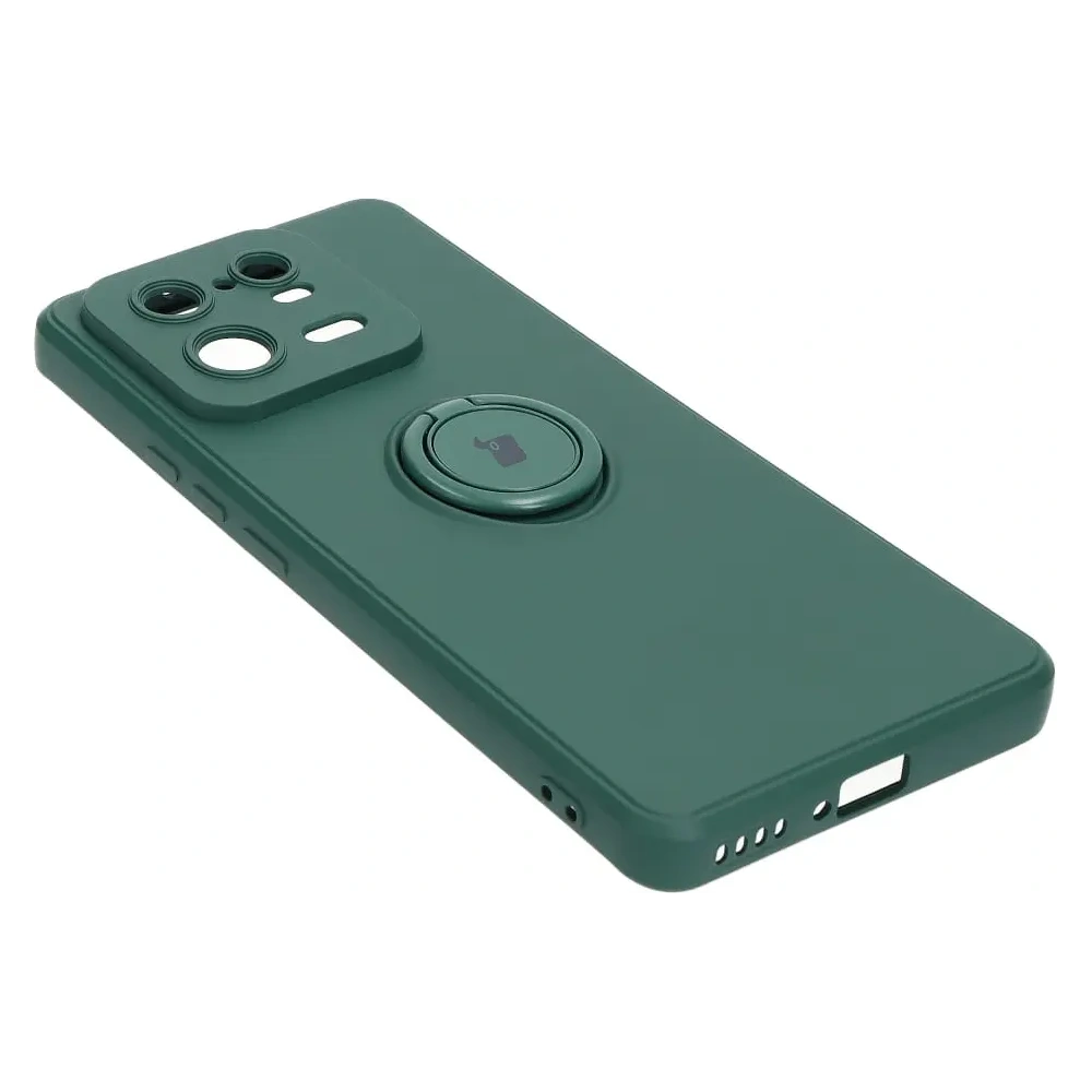 Etui Bizon Case Silicone Ring Sq do Xiaomi 13 Pro ciemnozielone