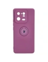 Etui Bizon Case Silicone Ring Sq do Xiaomi 13 Pro ciemnofioletowe