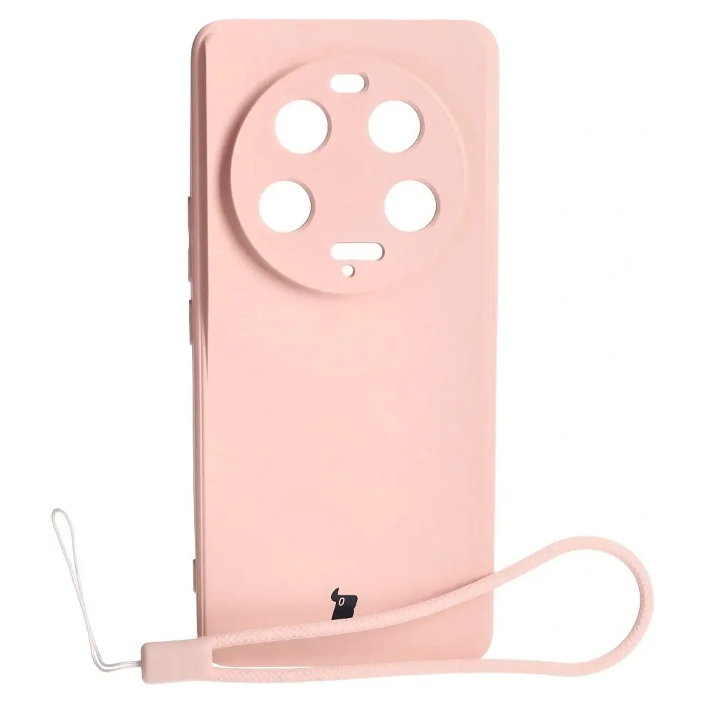 Etui Bizon Case Silicone Sq do Xiaomi 13 Ultra jasnoróżowe