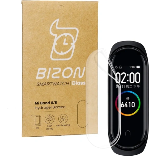 Kup Bizon Glass Hydrogel Xiaomi Mi Band 6 / 5 [2 PACHET] - BIZ2049 - {ean13} - Sklep Home Screen