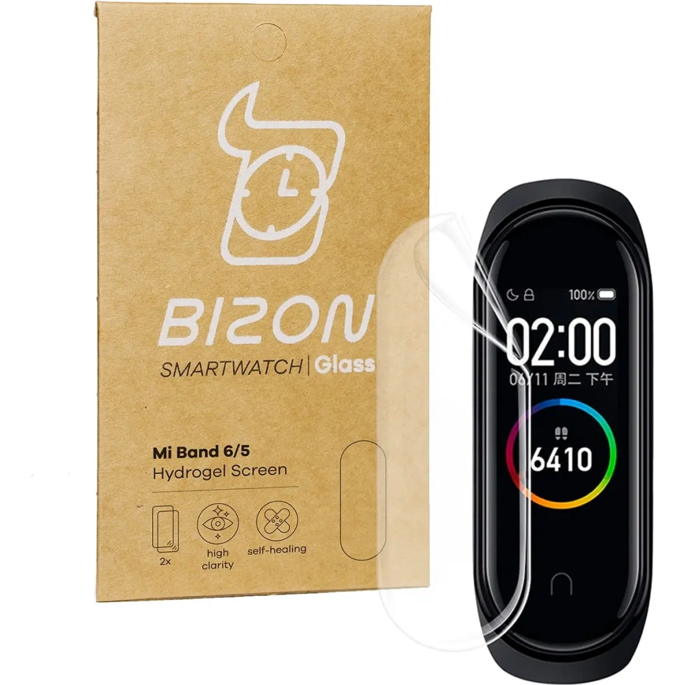 Folia hydrożelowa Bizon Glass Hydrogel Xiaomi Mi Band 6 / 5 [2 PACK]