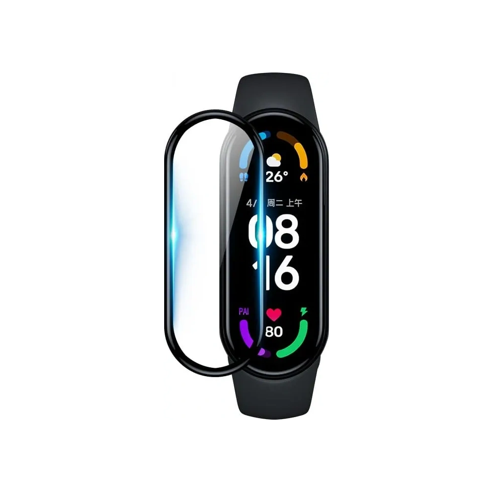 Szkło hybrydowe Bizon Glass Edge do Xiaomi Mi Smart Band 7 czarne