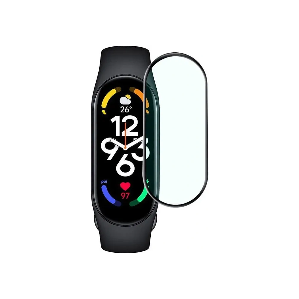 Szkło hybrydowe Bizon Glass Edge do Xiaomi Mi Smart Band 7 czarne