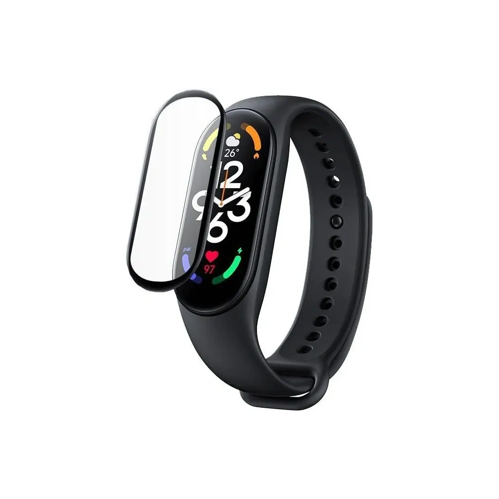 Szkło hybrydowe Bizon Glass Edge do Xiaomi Mi Smart Band 7 czarne