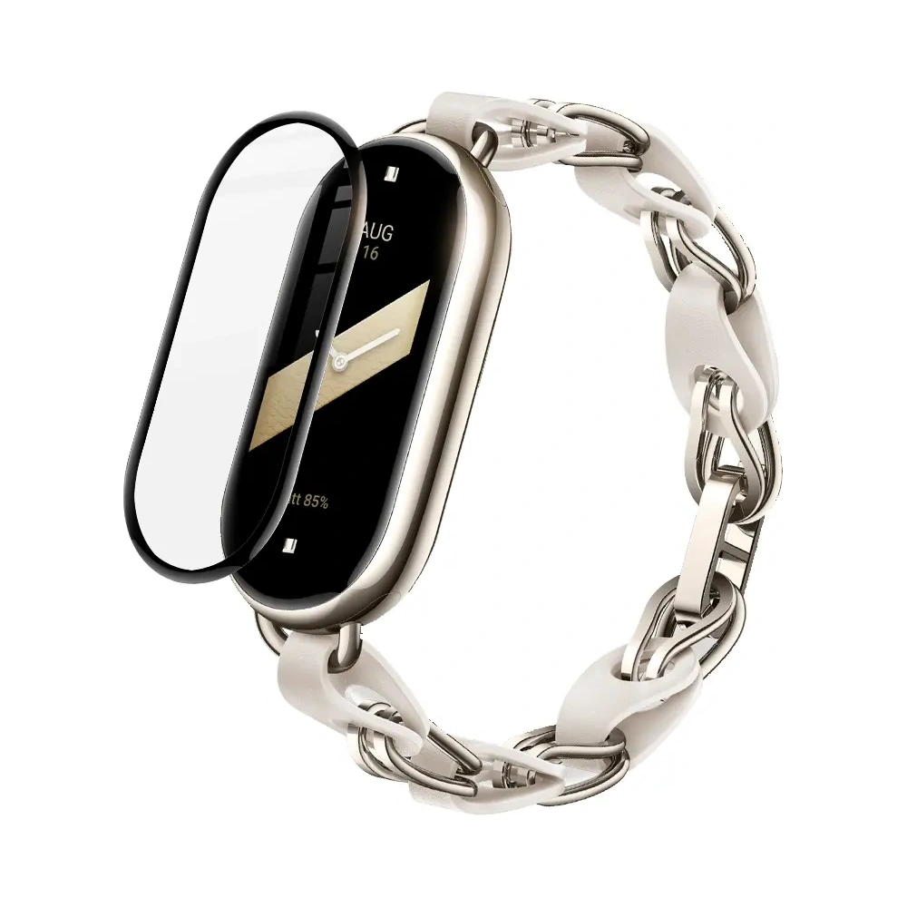 Szkło hybrydowe Bizon Glass Watch Edge Hybrid do Mi Smart Band 8 czarne