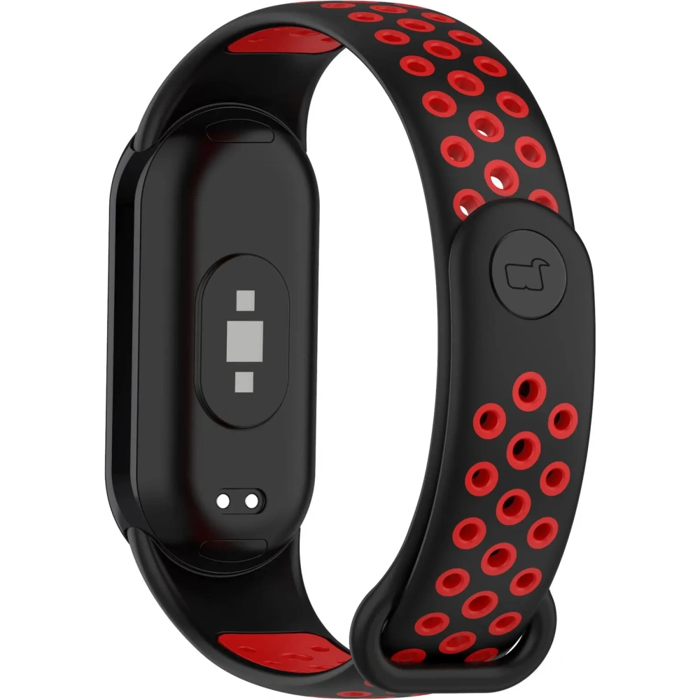 Pasek Bizon Strap Watch Octo do Xiaomi Mi Smart Band 8 czarno-czerwony