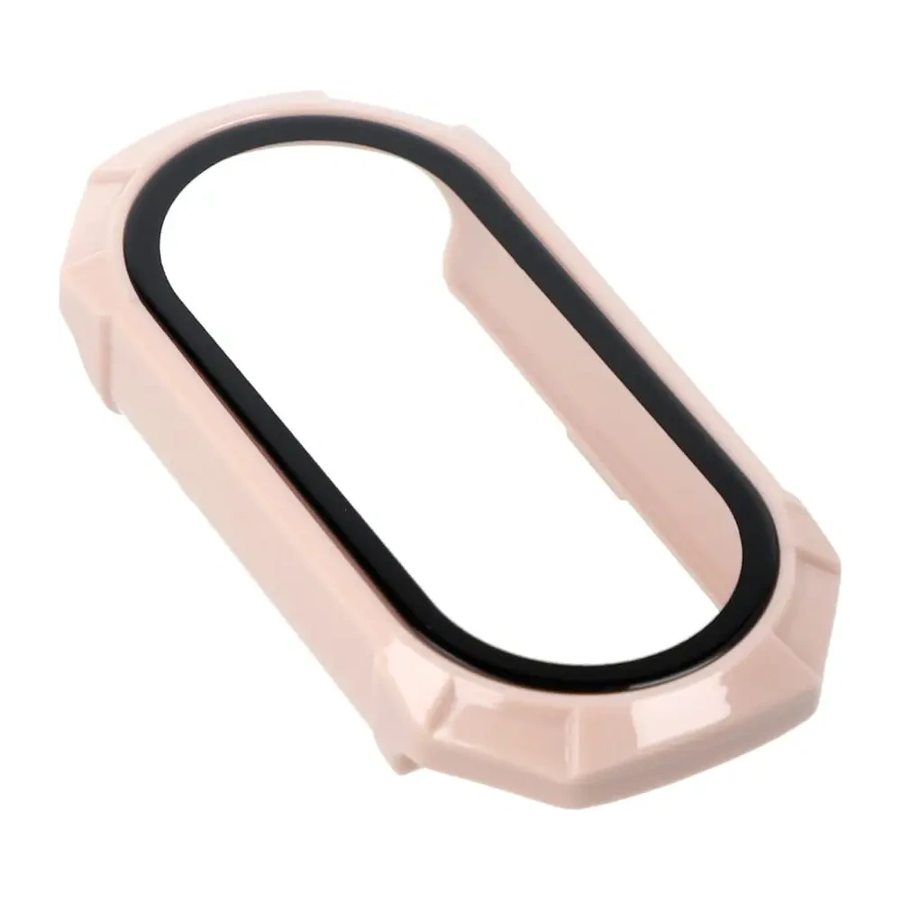 Etui Bizon Case+Glass Set do Xiaomi Mi Smart Band 8 różowe
