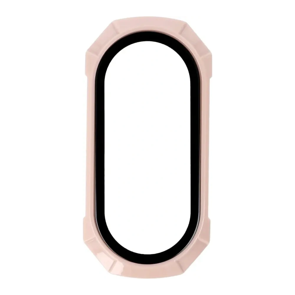 Etui Bizon Case+Glass Set do Xiaomi Mi Smart Band 8 różowe