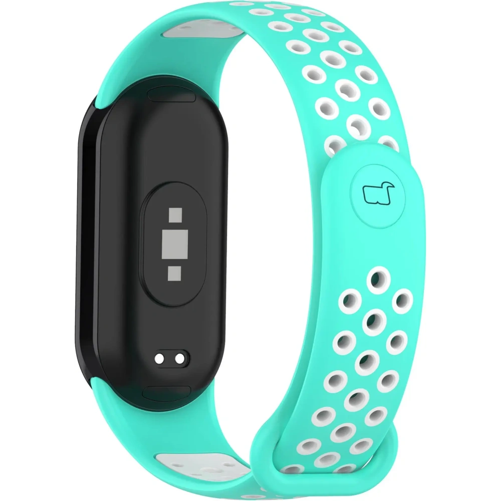Pasek Bizon Strap Watch Octo do Xiaomi Mi Smart Band 8 miętowo-biały