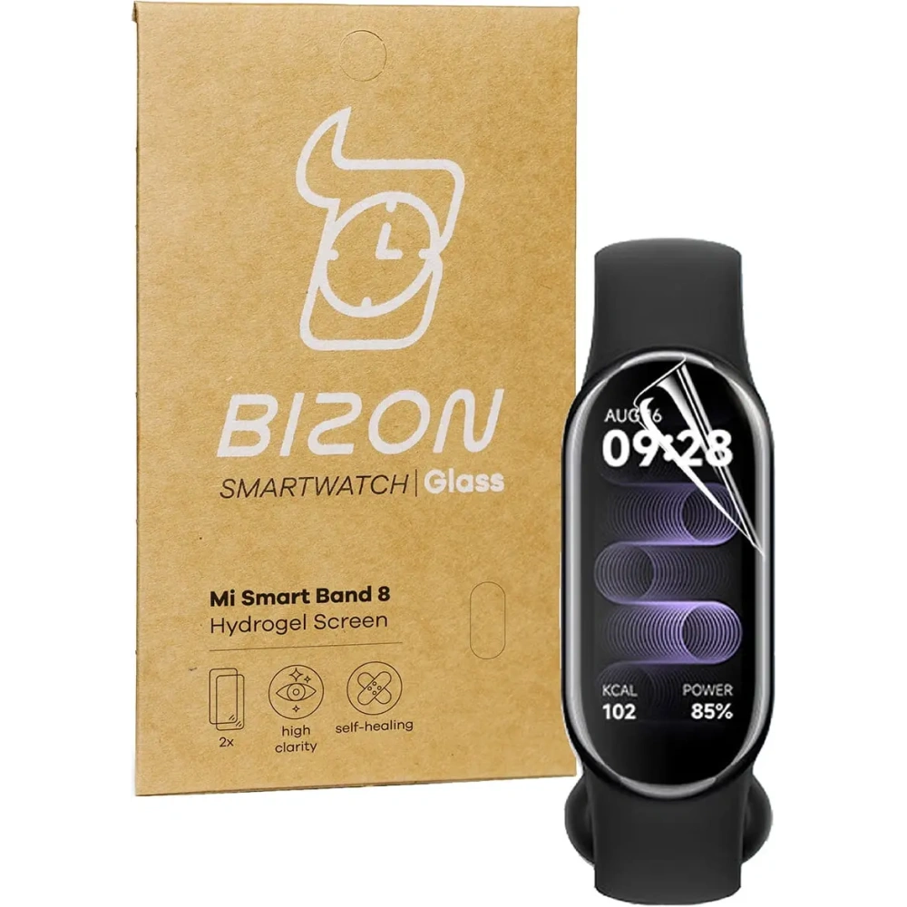 Folia hydrożelowa na ekran Bizon Glass Hydrogel do Mi Smart Band 8 [2 PACK]
