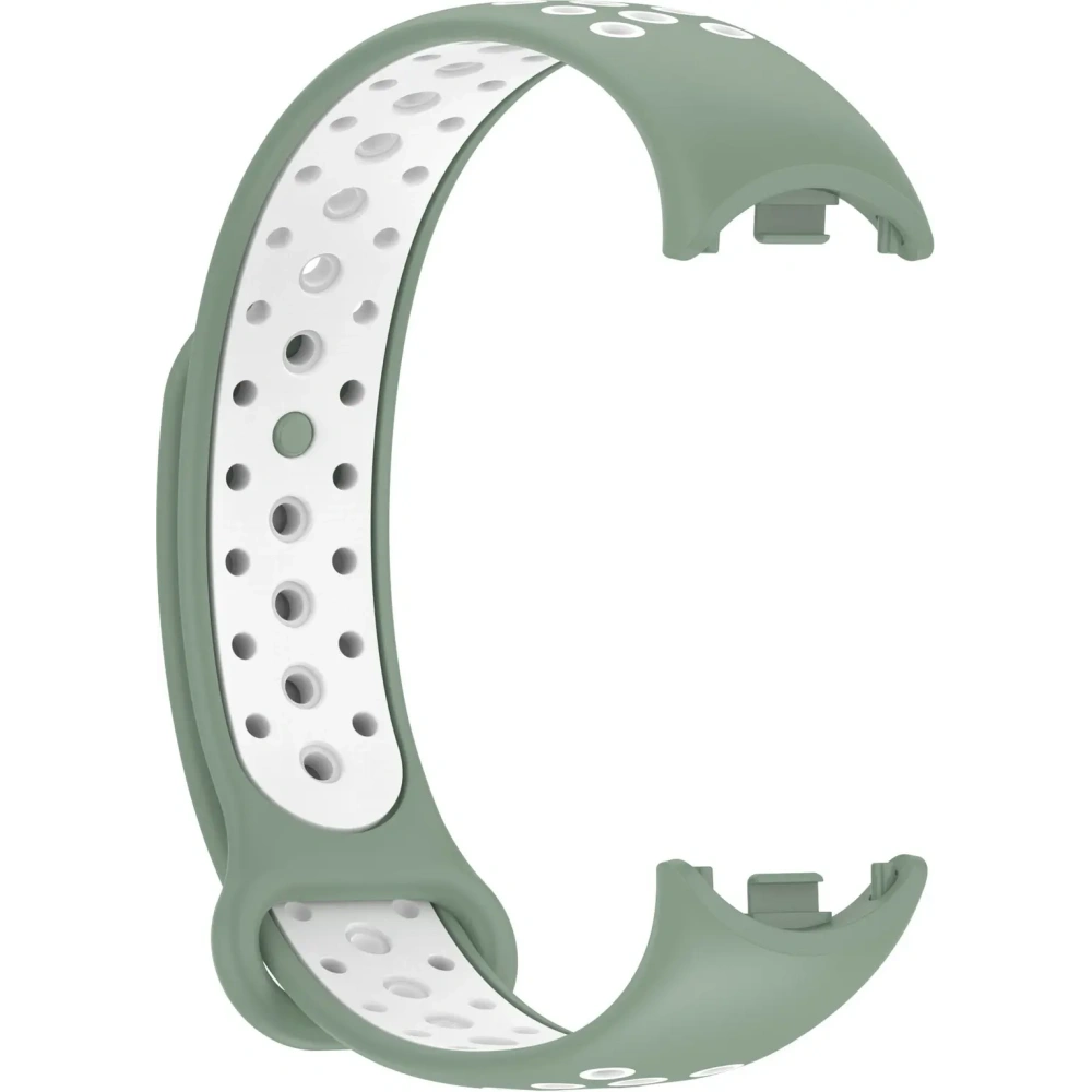 Pasek Bizon Strap Watch Octo do Xiaomi Mi Smart Band 8 zielono-biały