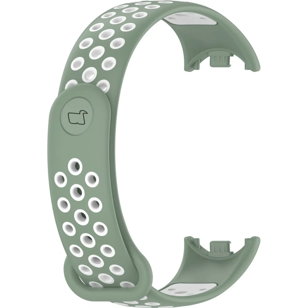 Pasek Bizon Strap Watch Octo do Xiaomi Mi Smart Band 8 zielono-biały