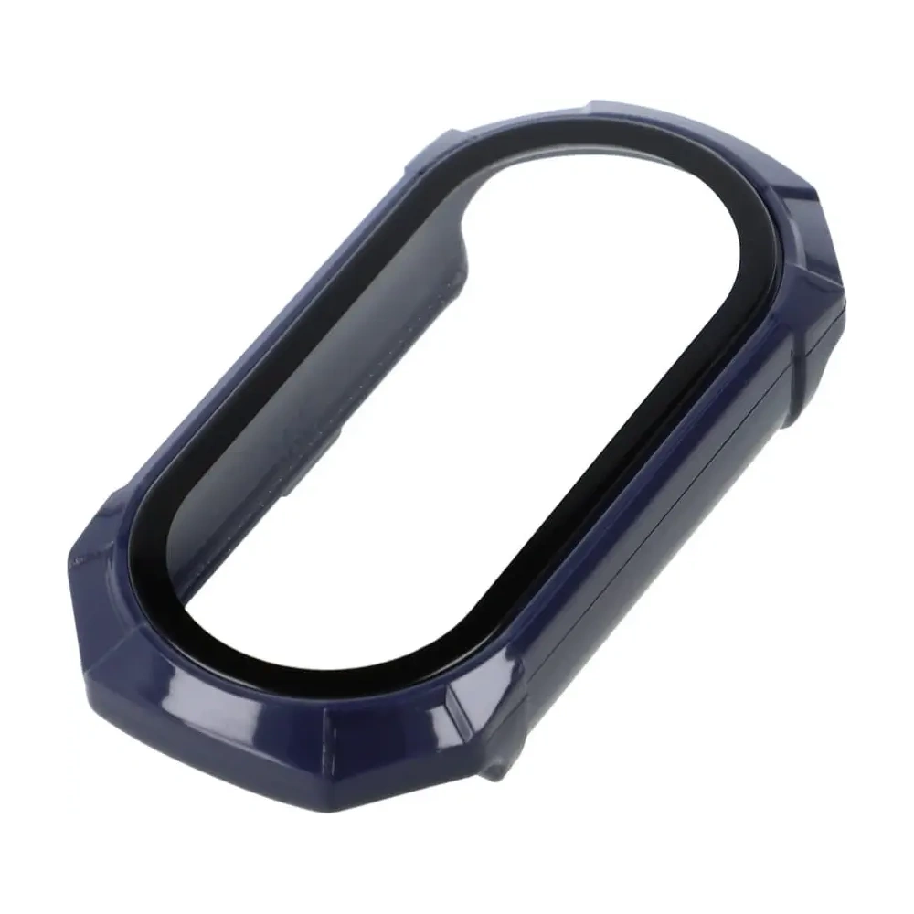 Etui Bizon Case+Glass Set do Xiaomi Mi Smart Band 8 niebieskie