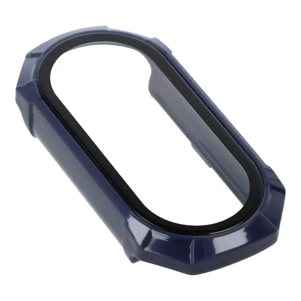 Etui Bizon Case+Glass Set do Xiaomi Mi Smart Band 8 niebieskie