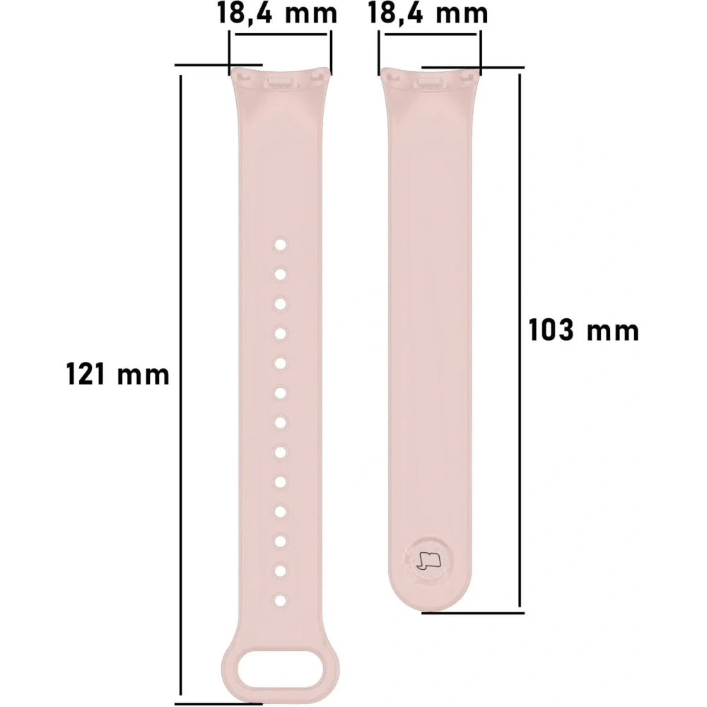 Pasek Bizon Strap Watch Dots do Xiaomi Mi Smart Band 8 jasnoróżowy