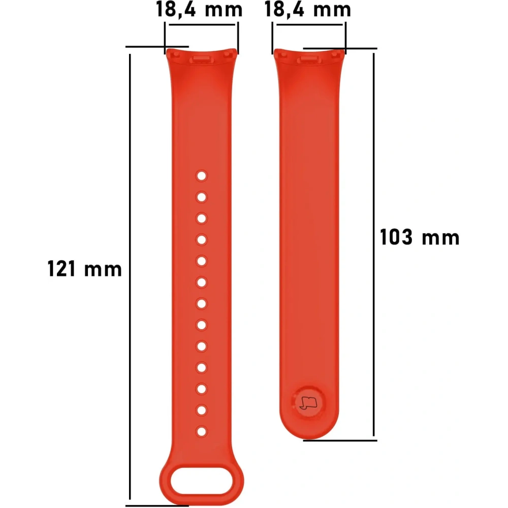 Pasek Bizon Strap Watch Dots do Xiaomi Mi Smart Band 8 czerwony