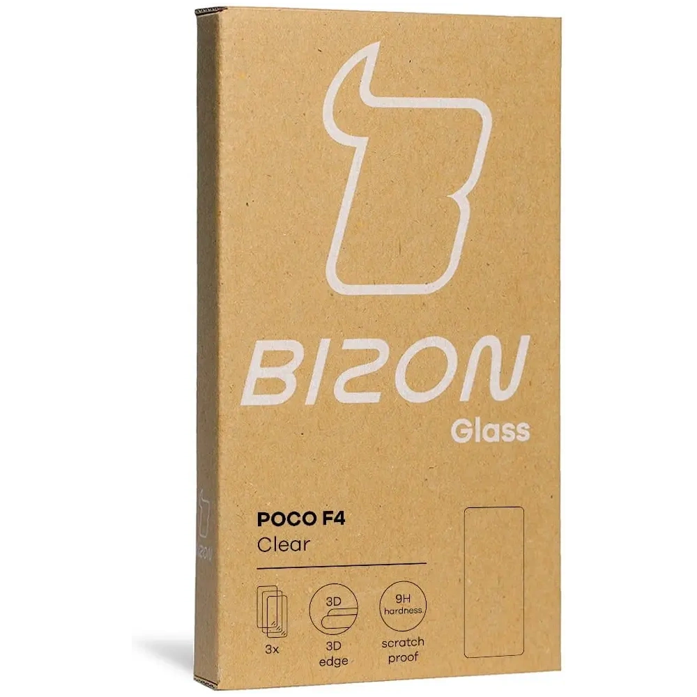 Szkło hartowane Bizon Glass Clear - 3 szt. + obiektyw Xiaomi Poco F4