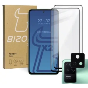 Buy Bizon Glass Edge tempered glass - [2 PACK] + lens protection Xiaomi Poco F4 black - BIZ2079 - {ean13} - Home Screen Store Europe