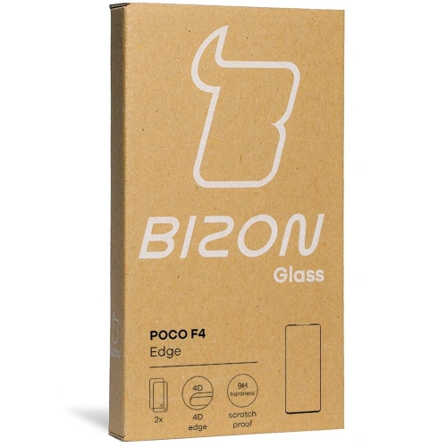 Kup Bizon Glass Edge edzett üveg - [2 PACK] + lencsevédő Xiaomi Poco F4 fekete - BIZ2079 - {ean13} - Sklep Home Screen