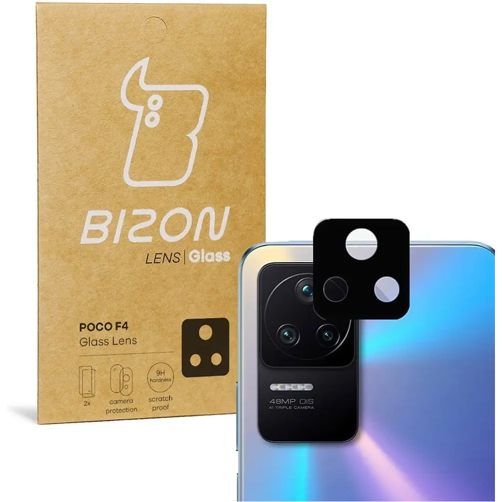 Szkło na aparat Bizon Glass Lens do Xiaomi Poco F4 [2 PACK]