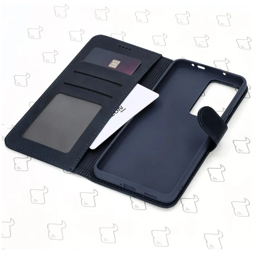 Etui Bizon Case Wallet do Xiaomi Poco F4 granatowe