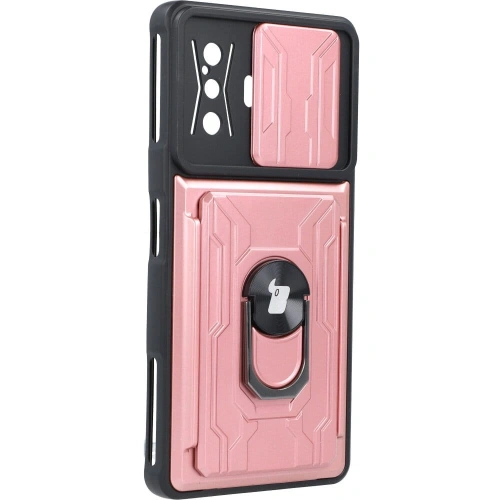 Kup Etui Bizon Case Camshield Card Slot Ring do Xiaomi Poco F4 GT světle růžové - BIZ2086 - {ean13} - Sklep Home Screen