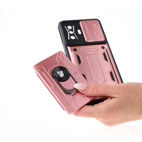 Kup Etui Bizon Case Camshield Card Slot Ring do Xiaomi Poco F4 GT jasnoróżowe - BIZ2086 - {ean13} - Sklep Home Screen